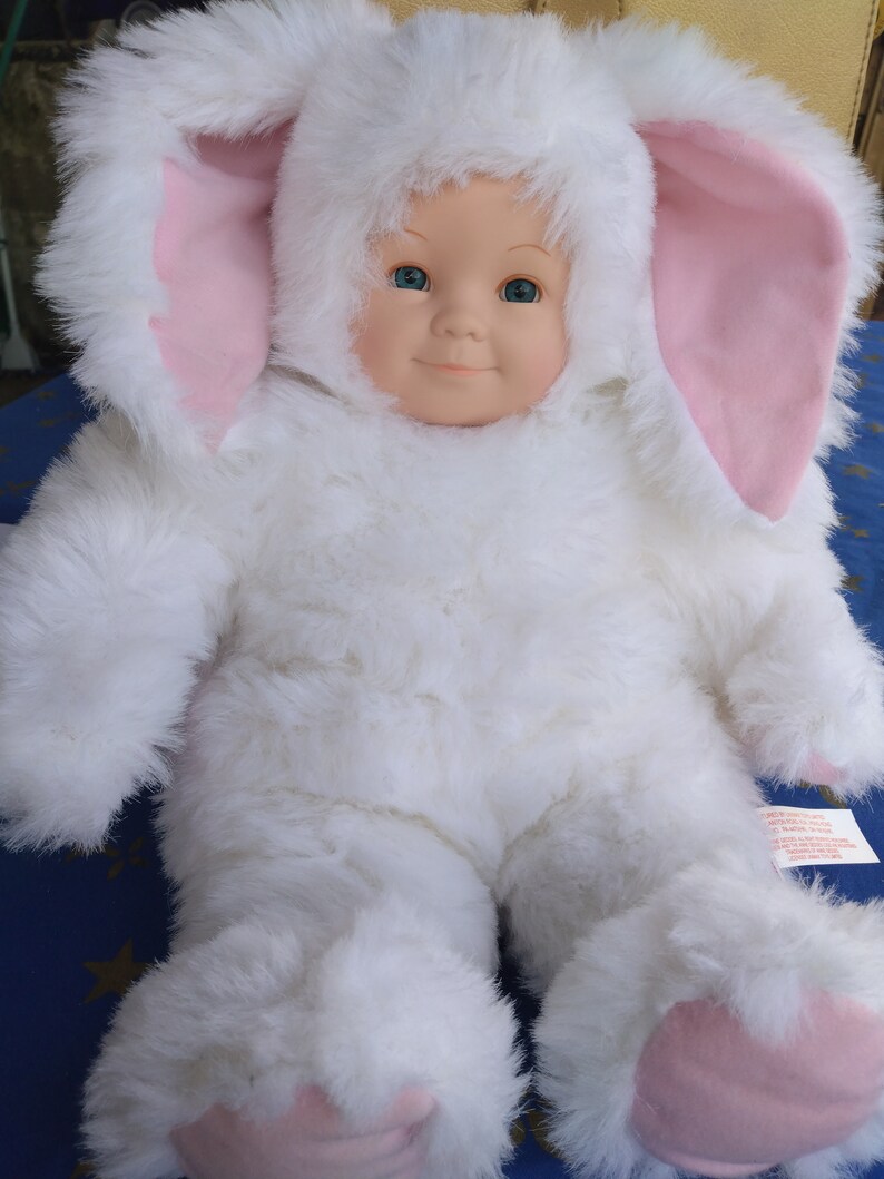 Anne Geddes White Bunny Rabbit Baby Doll Vintage Bunny Baby Etsy