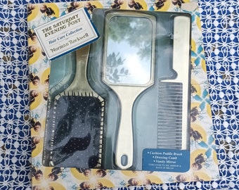 Vintage Normal Rockwell Hairbrush Comb Mirror Set