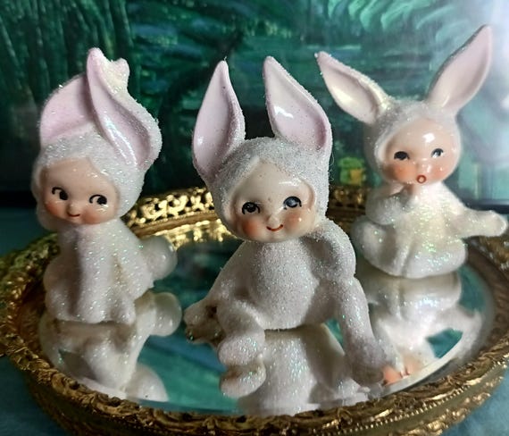 Lefton Sugar Bunny Vintage Kitschy Snow Bunny Mid Century - Etsy