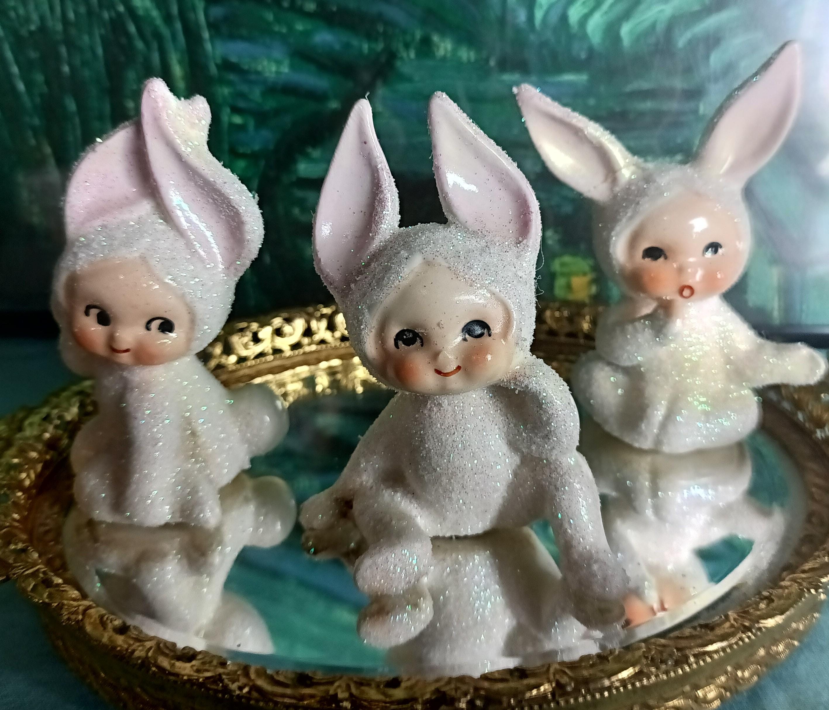 【ヴィンテージ】Lefton（レフトン）／スノーバニー・ピクシーバニー（2個） Lefton Sugar Bunny Vintage Kitschy Snow Bunny Mid Century - Etsy