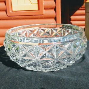 Vintage Faceted  Crystal Serve Bowl