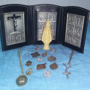 Catholic Icon Mother Mary Pendant Vintage Catholic Cross Religious Icon