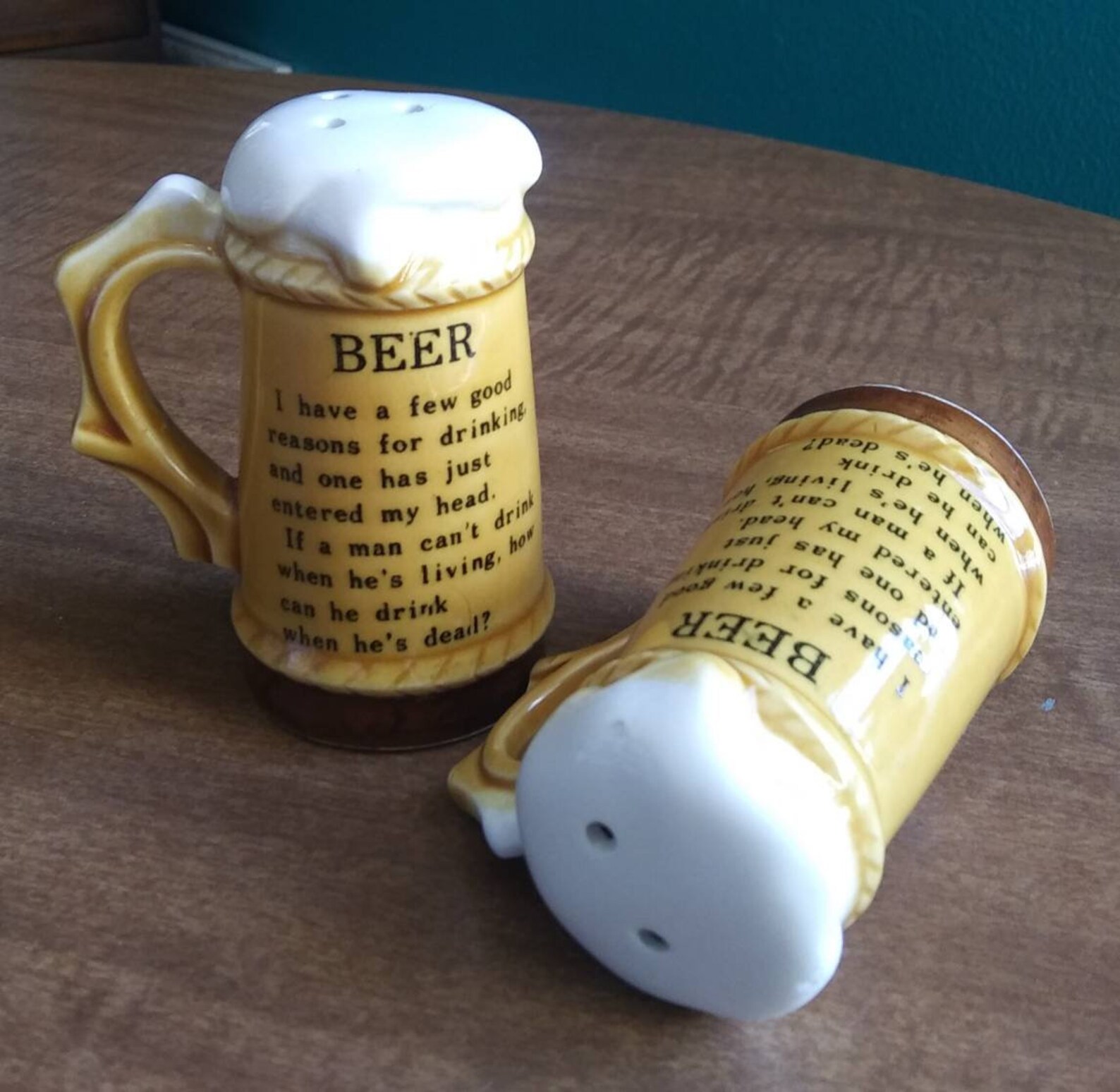 Vintage Beer Mug Salt and Pepper Shakers Etsy