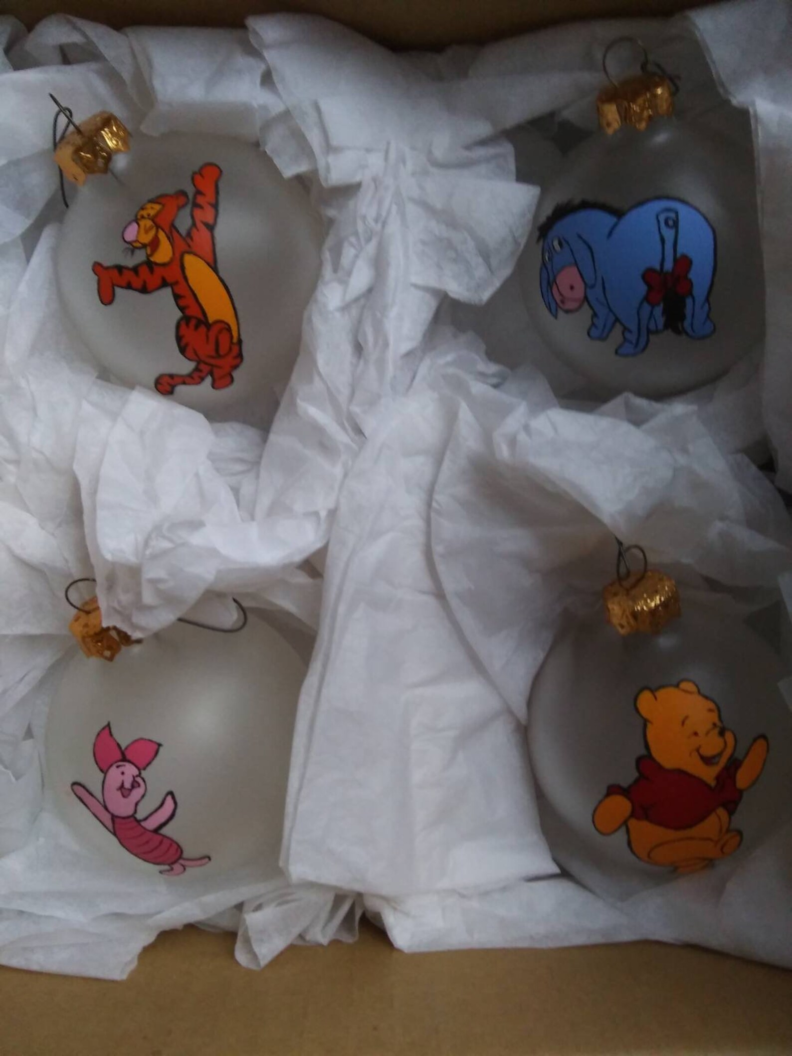 Winnie the Pooh Frosted Glass Ball Ornaments Hand Painted Etsy