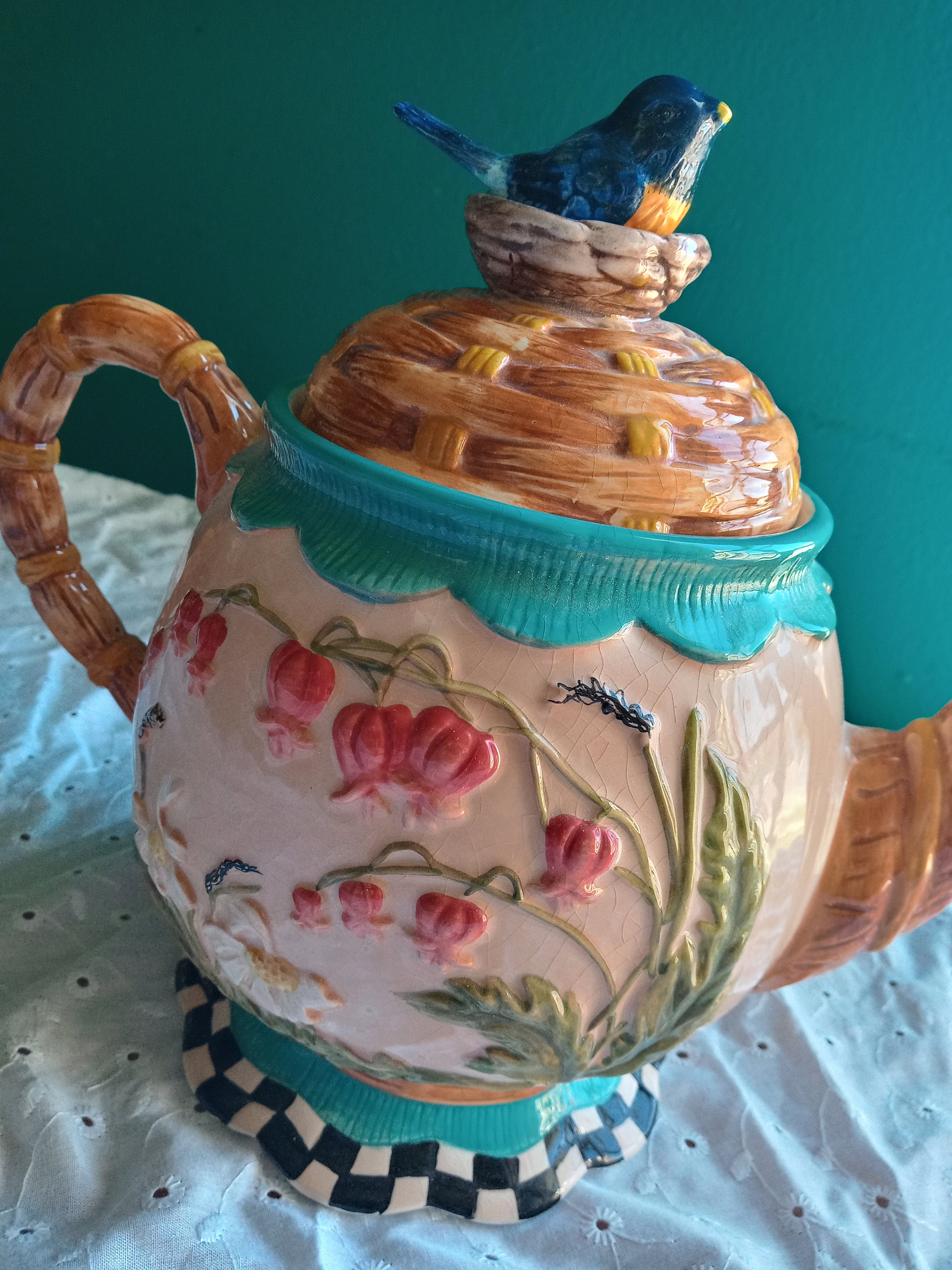 1980s House of Hatten Peggy Fairfax Herrick Bird Nest Teapot Etsy