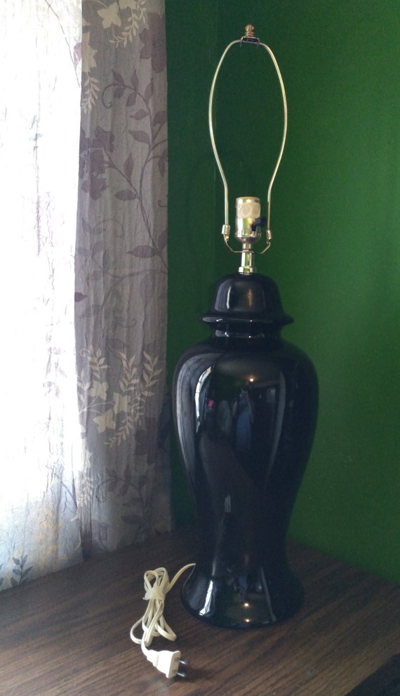 Black ginger jar lamp deals