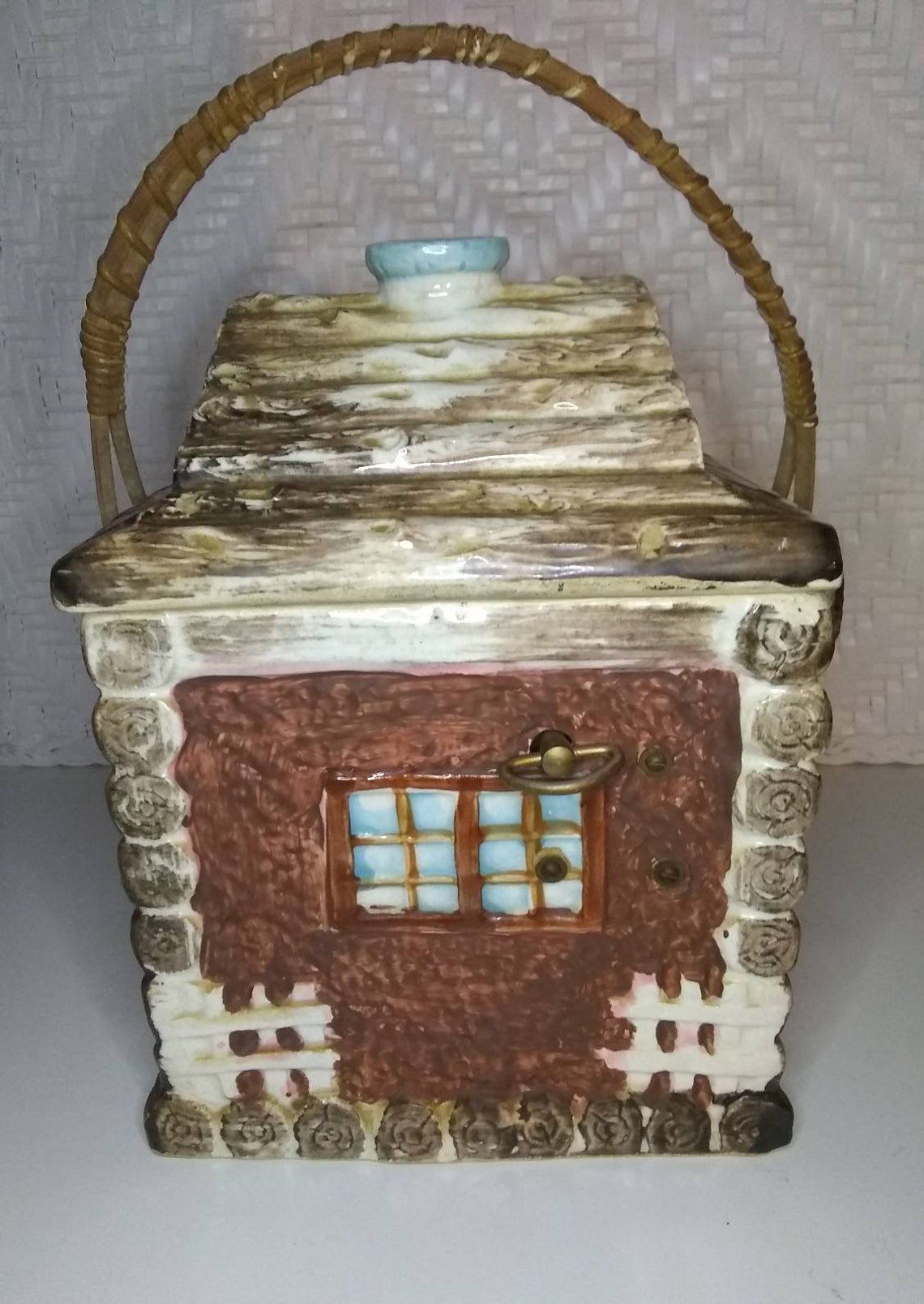 Log Cabin Cookie Jar Musical Vintage Log Cabin Cookie Jar | Etsy
