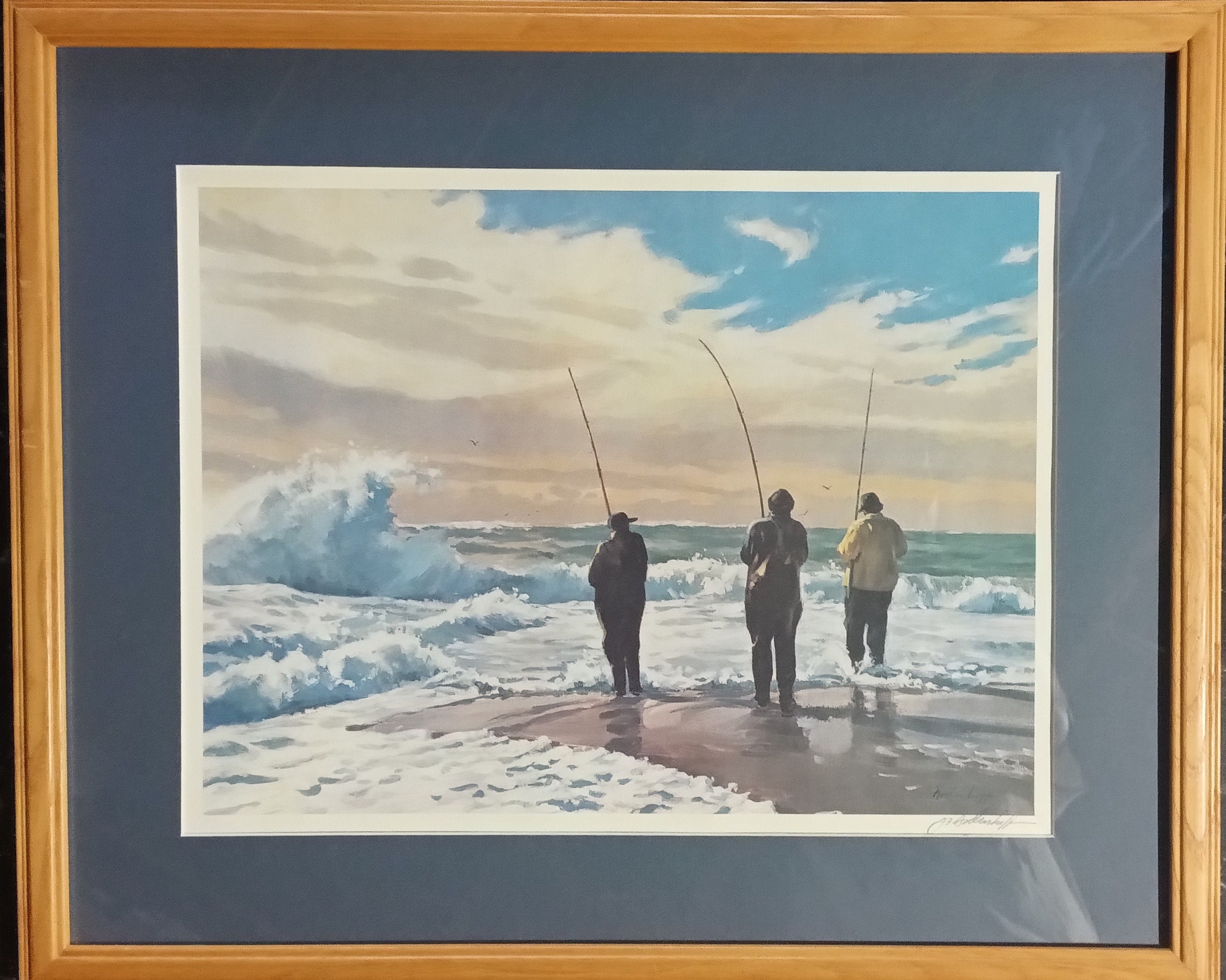 Glen Dodenhoff Rare Print Fishing the Point Framed Print Artist