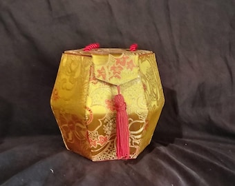 Vintage Hexagon Oriental Style Purse Asian Purse Makeup Bag