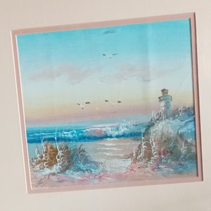Original Acrylic Seascape Ready To Hang Lighthouse Painting