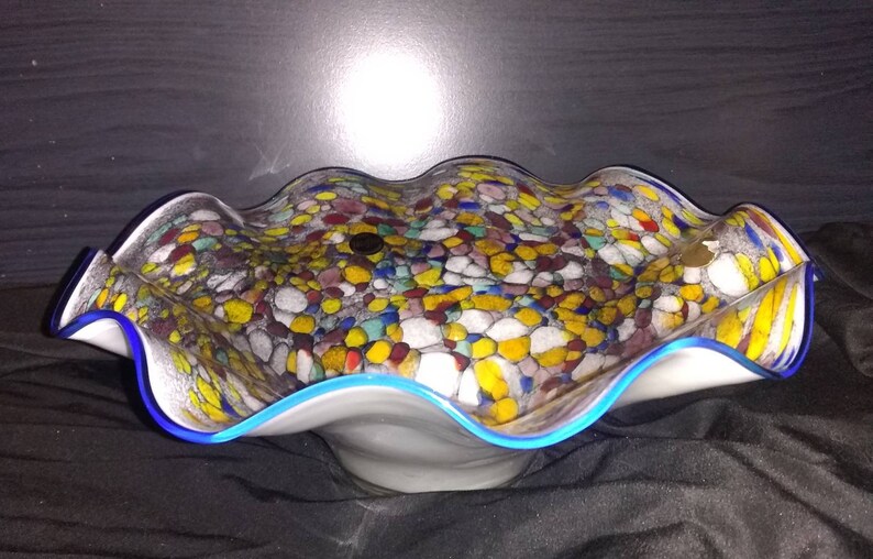 Jozefina Atelier Krosno Poland Art Glass Bowl Confetti Art Etsy