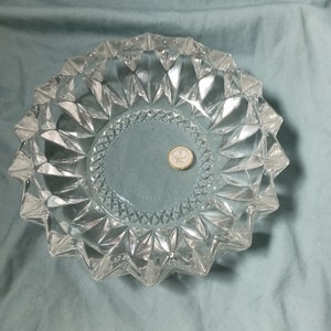Vintage Crystal Clear Round Ashtray Nappy Dish Vintage Crystal