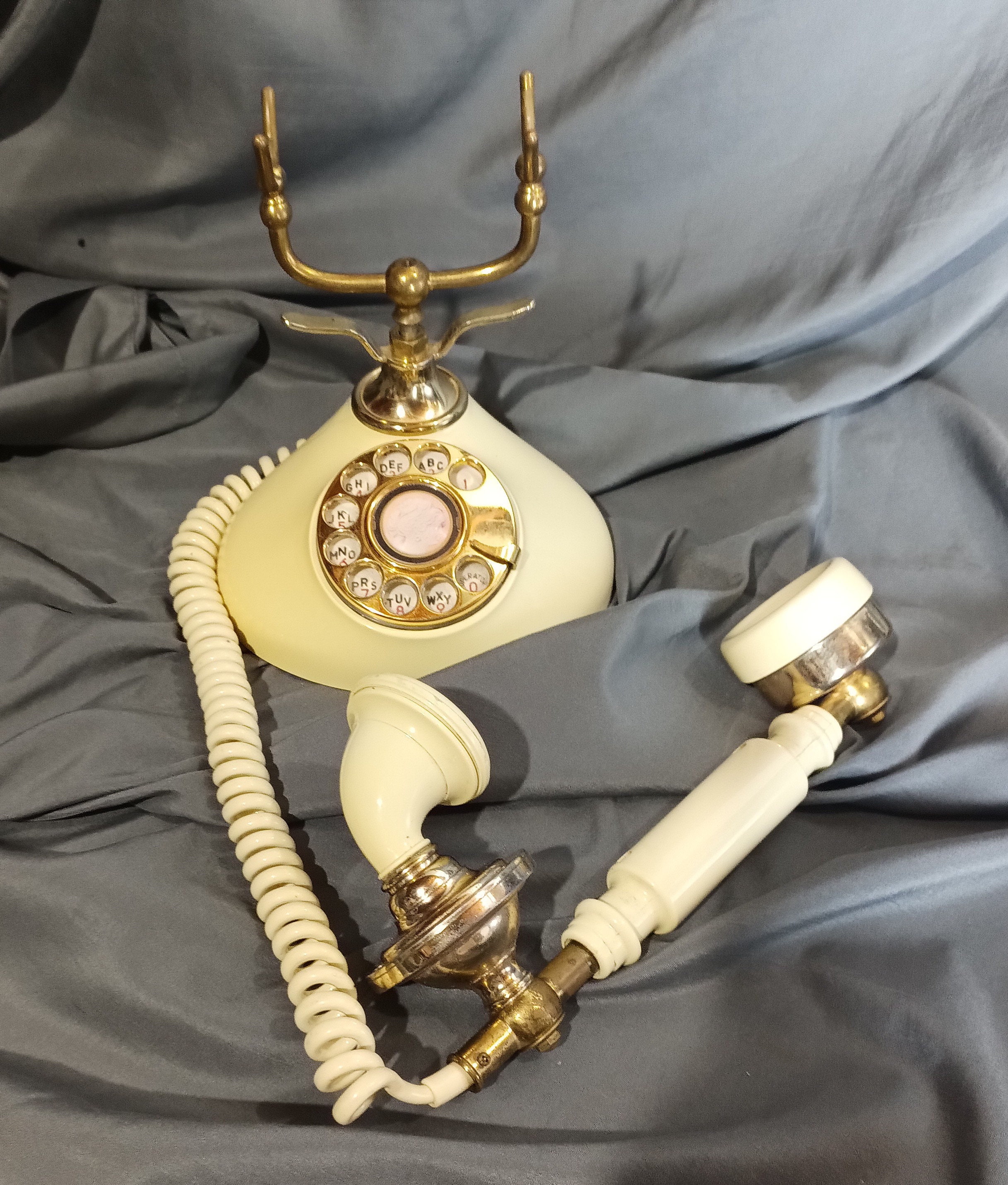Vintage Rotary Princess Phone Cream Color Dong Jun Cameo Princess
