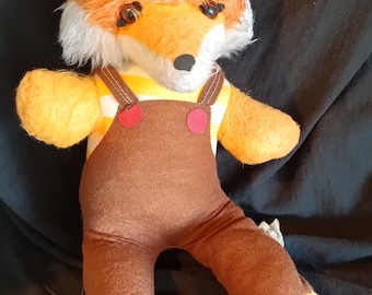 Vintage Stuffed Fox Etone Plush Bead Fox