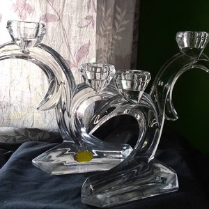 Antique Crystal Candlestick Holders West German Crystal