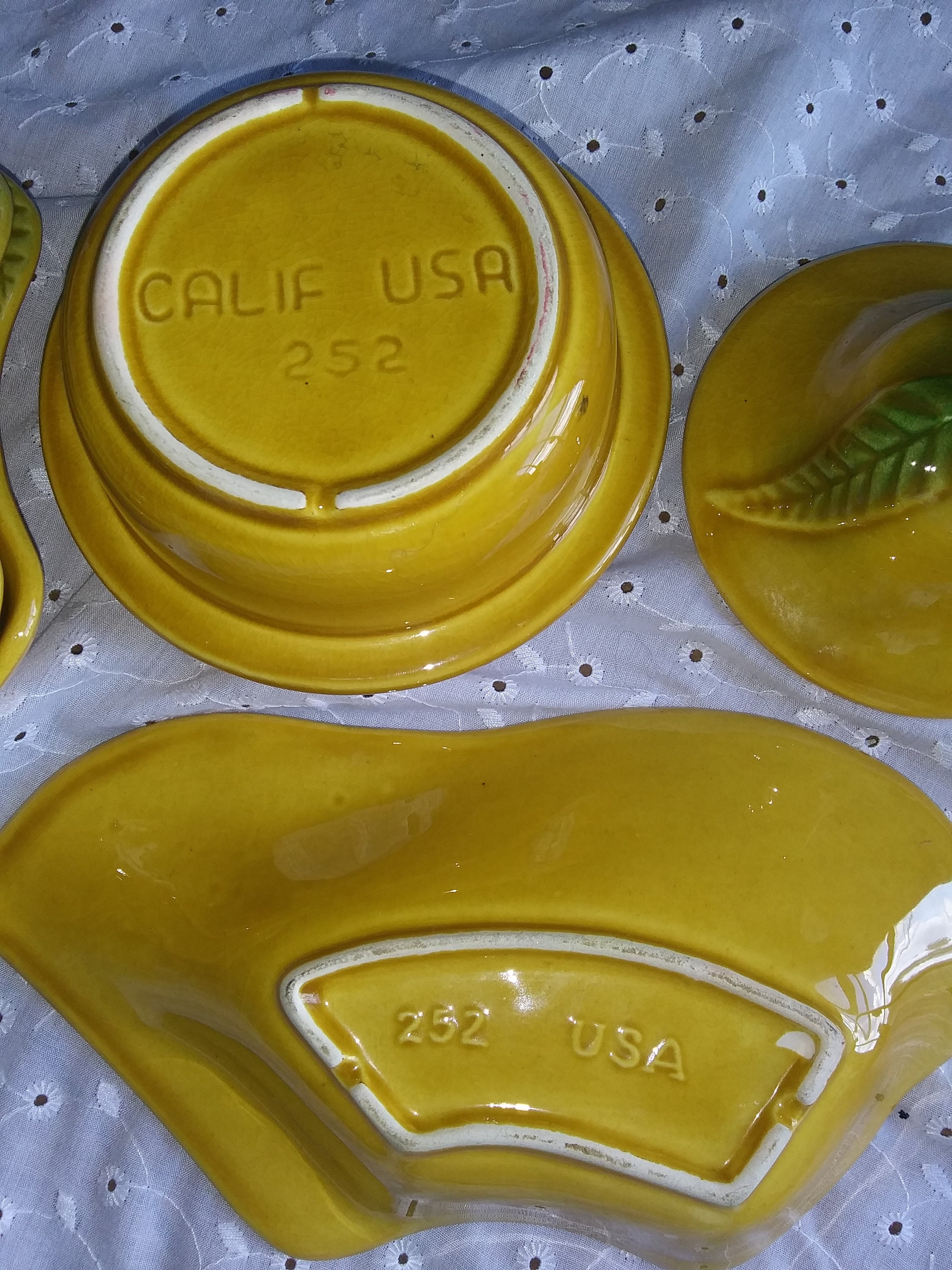 California Pottery USA Pear Shaped Dip Set Serve Dish Vintage Etsy