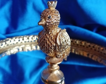 Vintage Corday Le Coq Fame Golden Cockerel Solid Perfume Compact Golden Bird Perfume