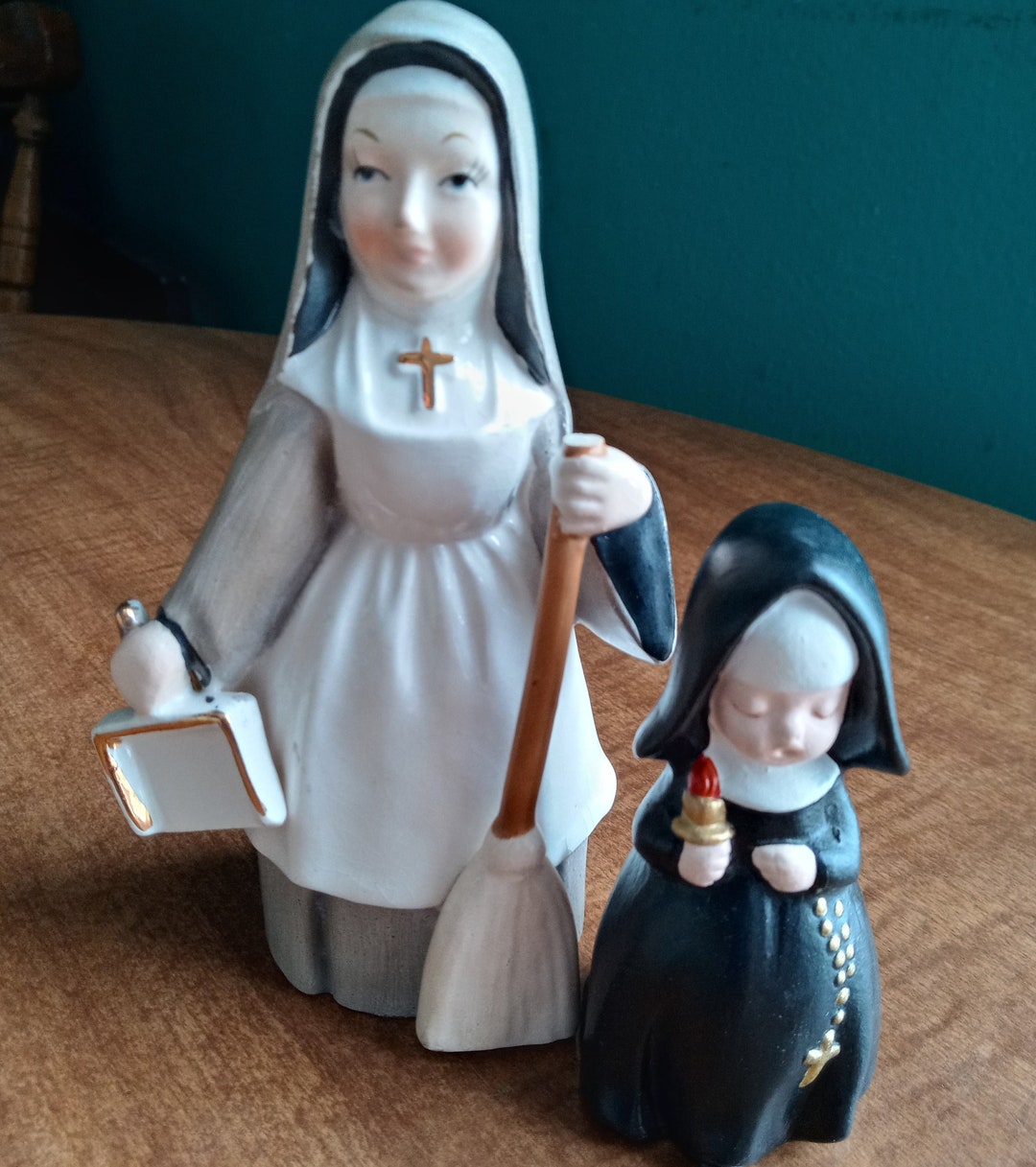 Vintage Ceramic Nun Figurines Etsy