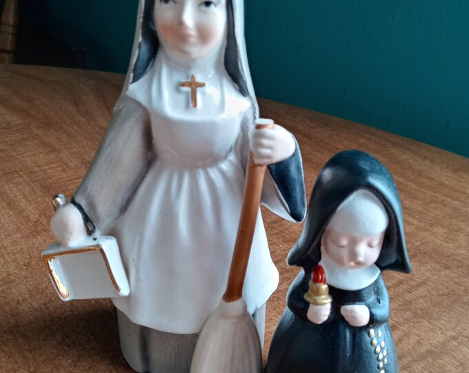 Vintage Ceramic Nun Figurines Etsy
