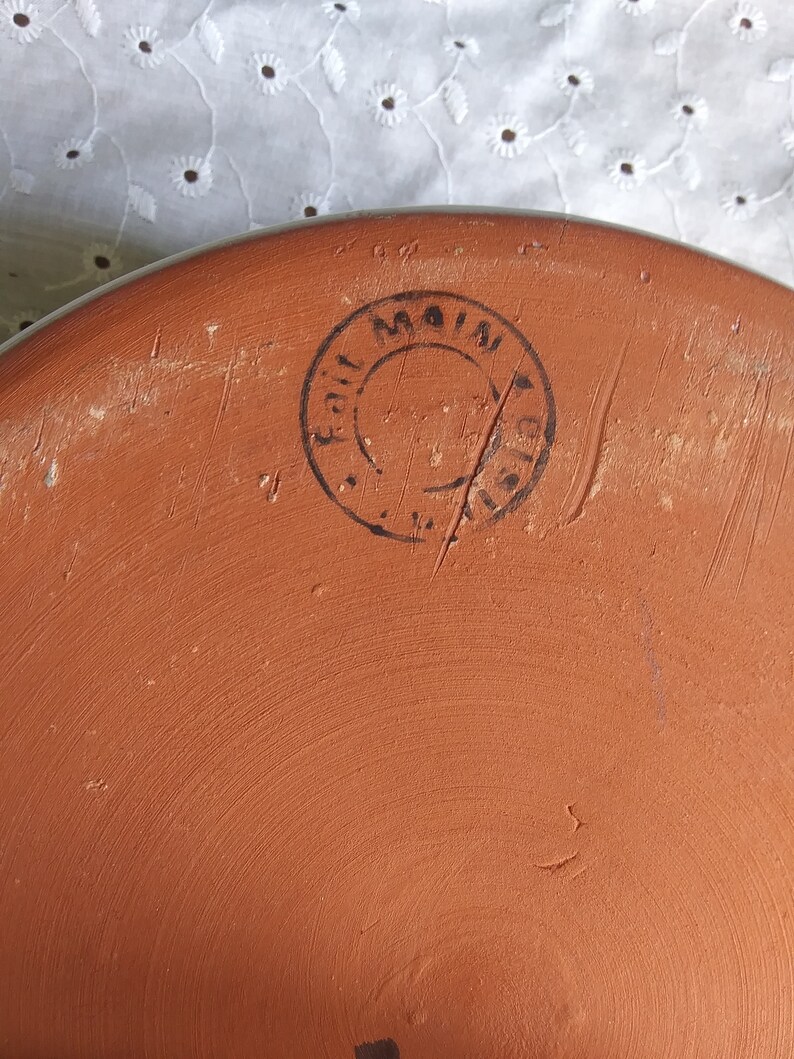 Fait Main French Pottery Lidded Dish Vintage Pottery image 9