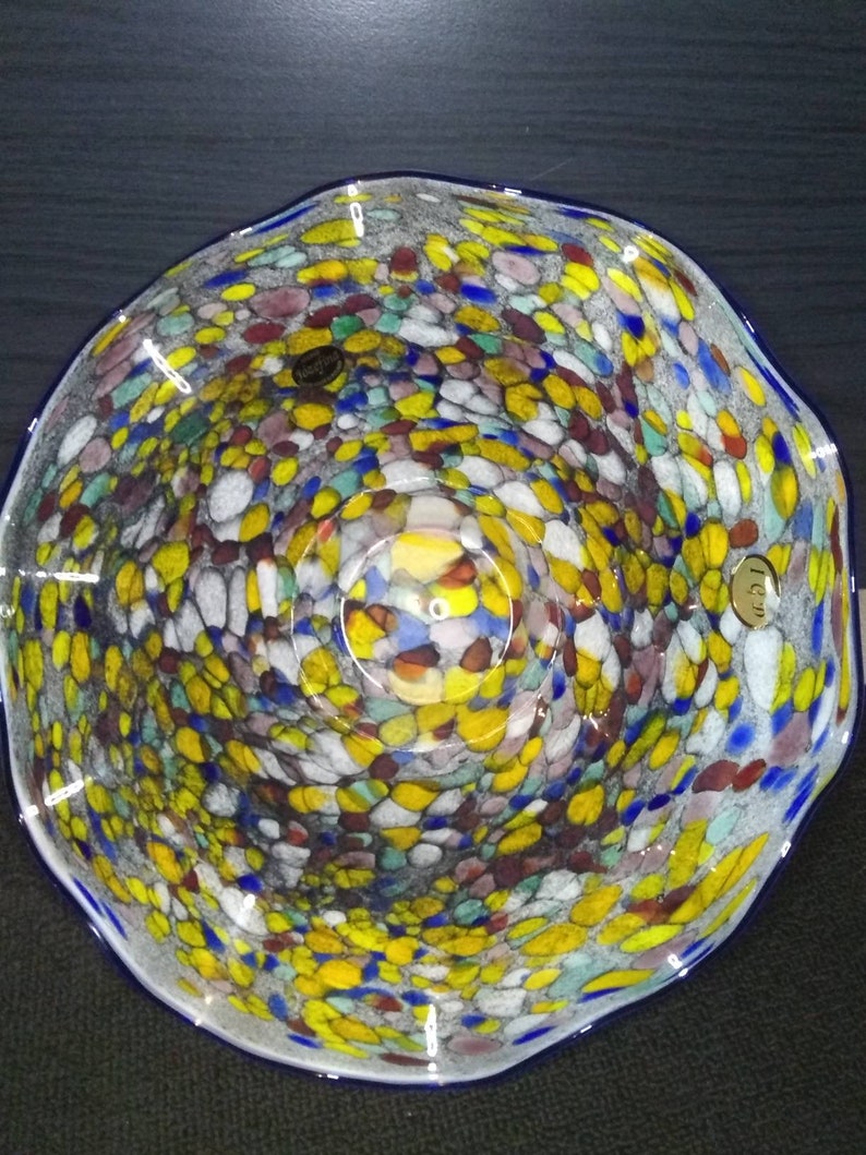 Jozefina Atelier Krosno Poland Art Glass Bowl Confetti Art Etsy