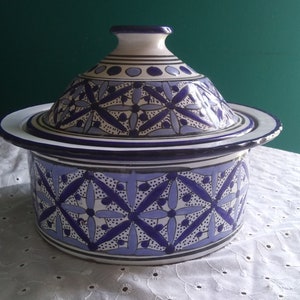 Fait Main French Pottery Lidded Dish Vintage Pottery image 1