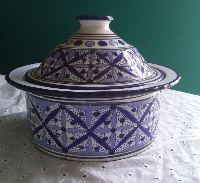 Fait Main French Pottery Lidded Dish Vintage Pottery image 1