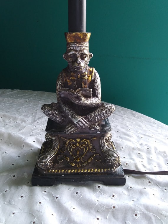 Bellhop Monkey Reading Lamp Vintage Berman Pineapple Bellhop Monkey Reading Lamp Vintage, Bellhop Monkey Table Lamp