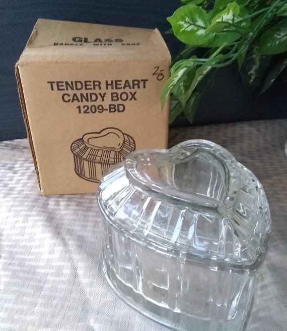 Heart Jewelry Trinket Candy Dish Vintage Homco Tender Heart Lidded Heart Dish