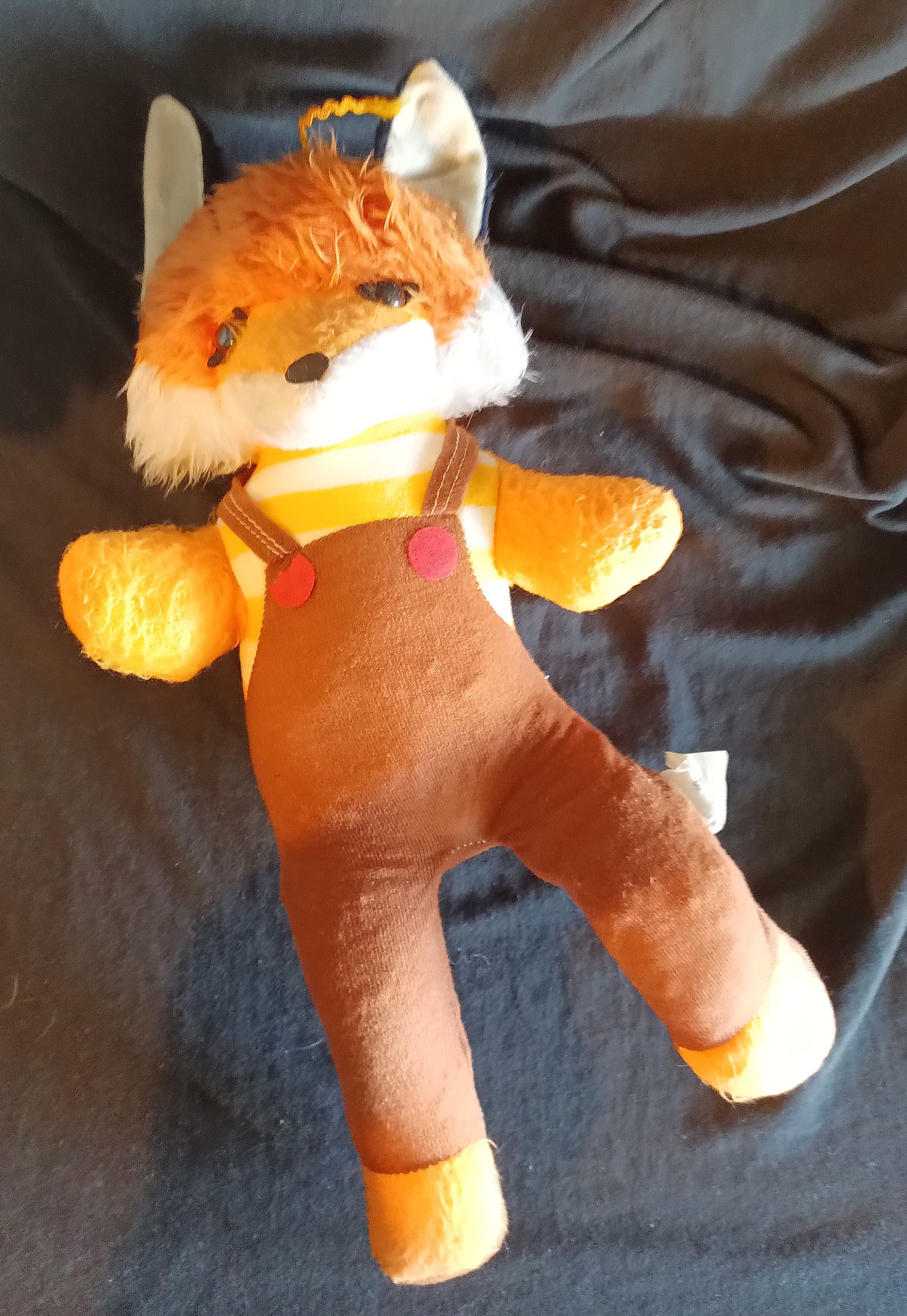 Vintage 1960s Genie Toys Orange FOX Plush 12 Stuffed Animal