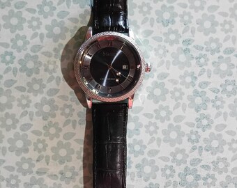 Vintage Stauer Blue Dial Analog Watch Vintage Mens Stauer Wristwatch