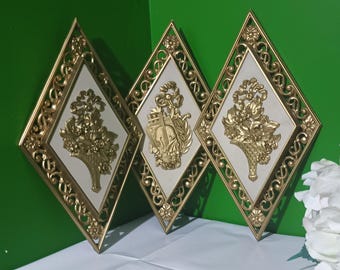 Vintage Syrocco Diamond Wall Hangings Seventies Decor
