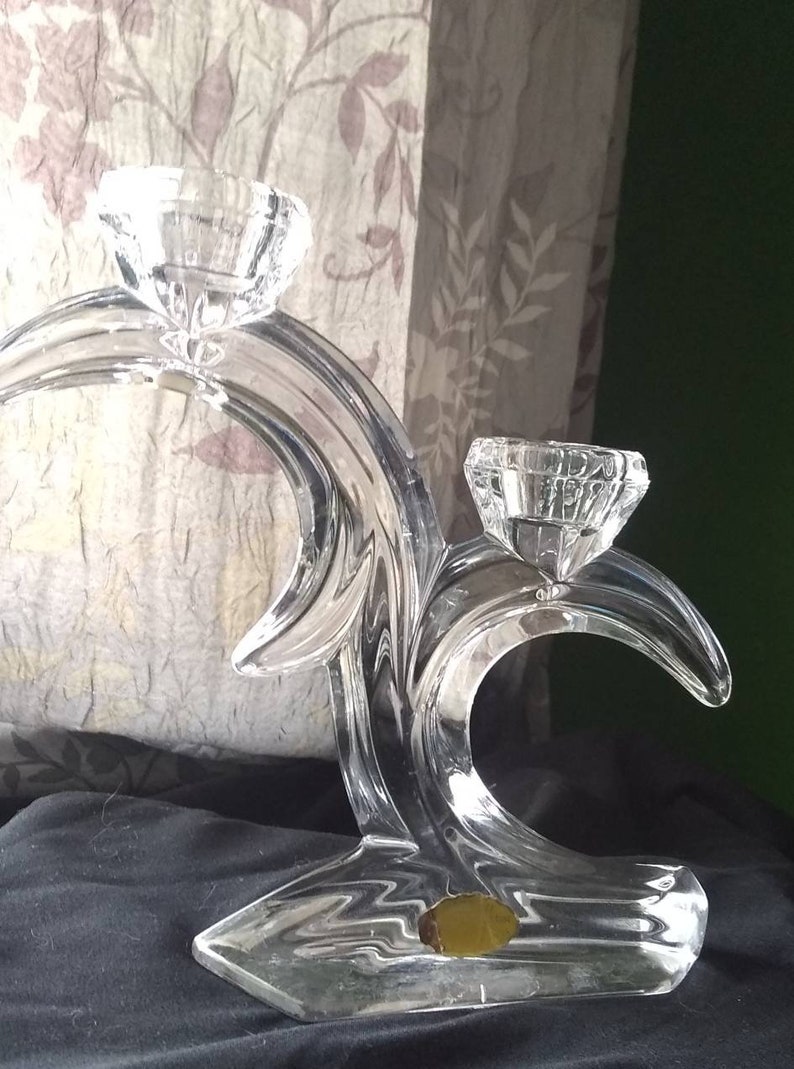 Antique Crystal Candlestick Holders West German Crystal Etsy