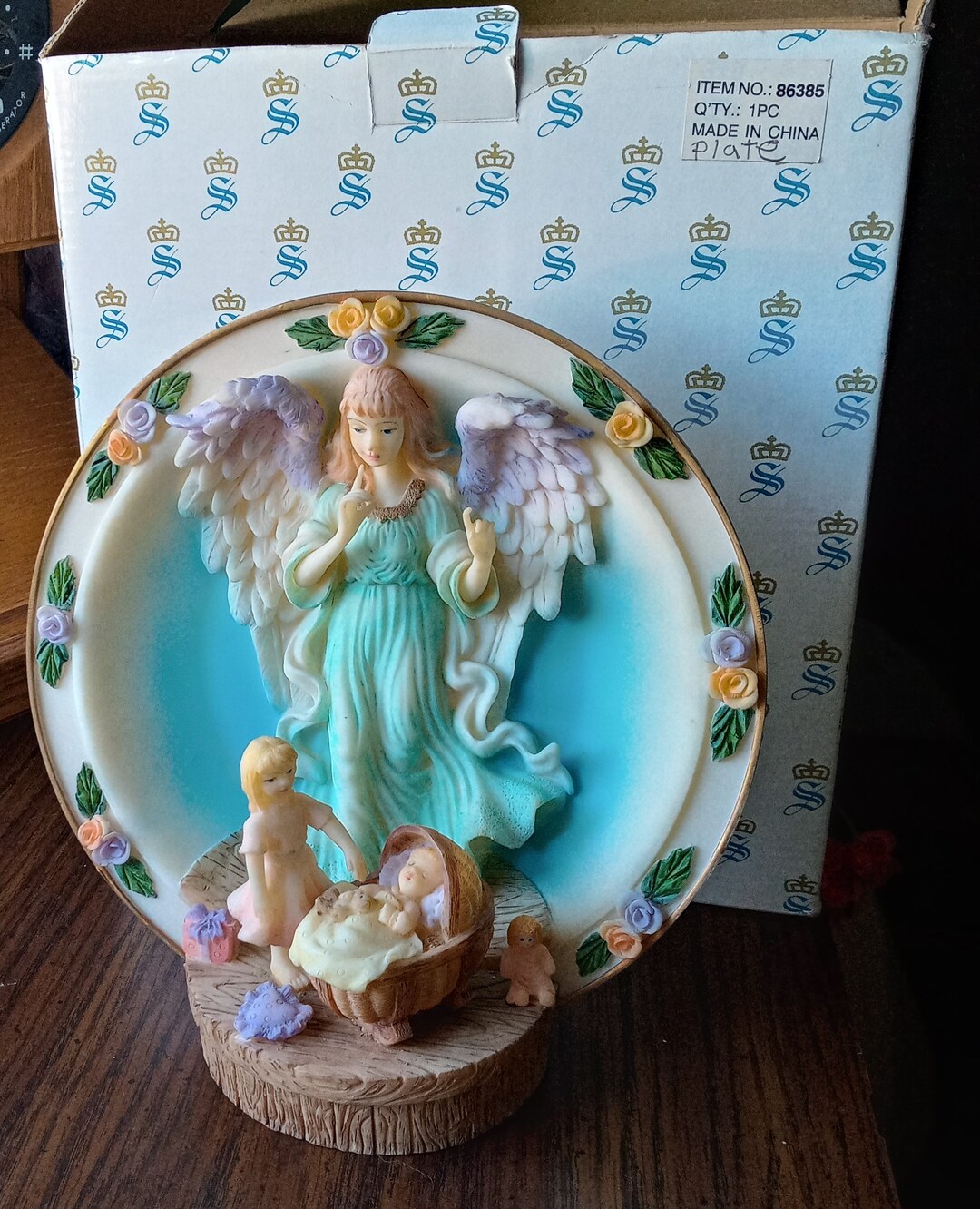Vintage 3D Angel Figurine Sansco Angel Figurine Angel Plate