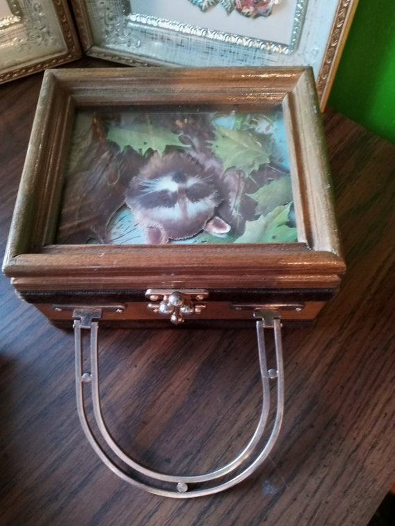 Vintage Shadow Box Purse Shadow Box Lidded Jewelry Box Purse 