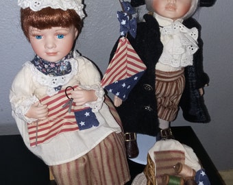 Ben Franklin Betsey Ross Porcelain Dolls