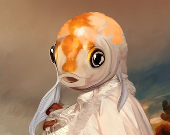 Personalisiertes Fisch Portrait: Einzigartiges Haustier Erinnerungsgeschenk (Digitales PDF)
