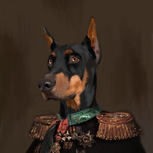 Fathers Day Gift, Custom Doberman Dog Portrait dog lover and owner gift image 2
