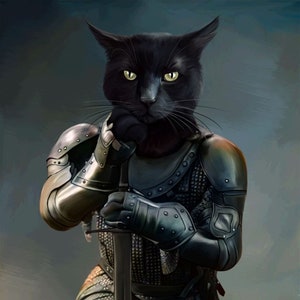 Royal Pet Portrait, Knight Cat Portrait, pet lover gift, pet portrait canvas, renaissance pet
