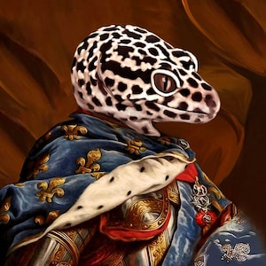 Lizard Royal Portrait, Custom Pet Portrait, Lizard owner gift, reptile lover gift, lizard gift