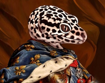 Eidechse Portrait, Tierportrait nach Maß, Eidechse Portrait, Eidechse Besitzer Geschenk, Reptilien-Liebhaber Geschenk