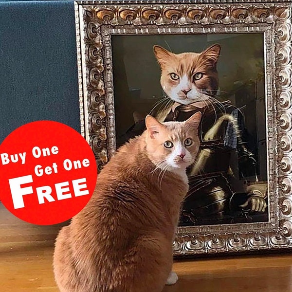Custom Royal Pet Portrait, Christmas Gift, Cat Portrait, Funny Pet Owner Gift, Renaissance Cat Lover Gift