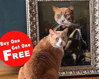 Custom Royal Pet Portrait: Renaissance Cat or Dog Art (Digital)