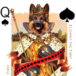 Retrato de animal de estimação personalizado, cartão de jogo personalizado, presente para proprietário de animal de estimação, presente para amante de pôquer, presente de Natal