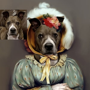 Royal Dog Portrait, Custom Pet Portrait, Renaissance Pet Art, Regal Dog Portrait