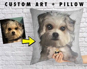 Pet Pillow from Your Photo, Custom Dog Pillow, Custom Pet Case, Pet Portrait