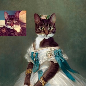 Custom Royal Pet Portrait: Renaissance Cat or Dog Canvas Art