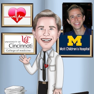 Gift for Doctor - Custom Caricature Portrait