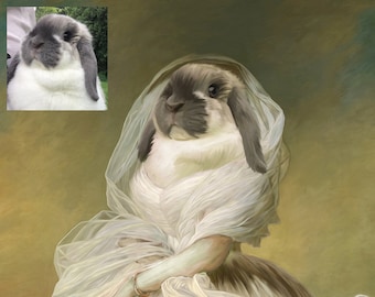 Hasenprinzessin Portrait, HasenbesitzerIn Weihnachtsgeschenk