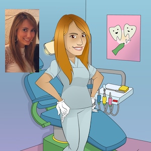 Labor Day Gift Female Dentist gift - medical gift, custom cartoon portrait will be good for graduation, for dental and for hygienist